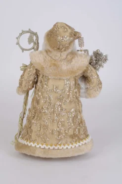 17" Karen Didion Lighted Touch of Gold Santa
