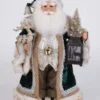 17" Karen Didion Lighted Woodland Emerald Santa
