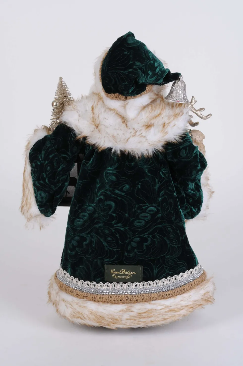 17" Karen Didion Lighted Woodland Emerald Santa