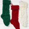 Knitted Christmas Stockings - Green