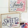 15.75"L B/O Lighted Wood Americana Wall Sign