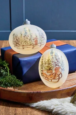 6” LED Country Sled/Sleigh Frosted Ornament