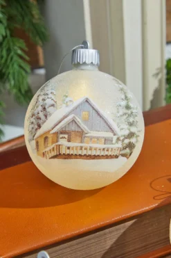 4” LED Glass Cabin Ornament