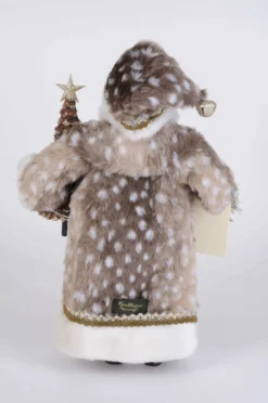 Lighted Natural Fawn Santa