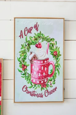 19.6" Lighted Wood Holiday Design Wall Sign