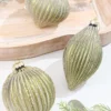 4.25" - 6" Light Green Ribbed Glass Ornaments