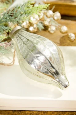 6" Marquis Mercury Glass Ornament