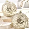 5" Mercury Glitter Floret Ornament Box - Set of 2