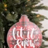 8.6” Metal Buffalo Check Christmas Ornaments