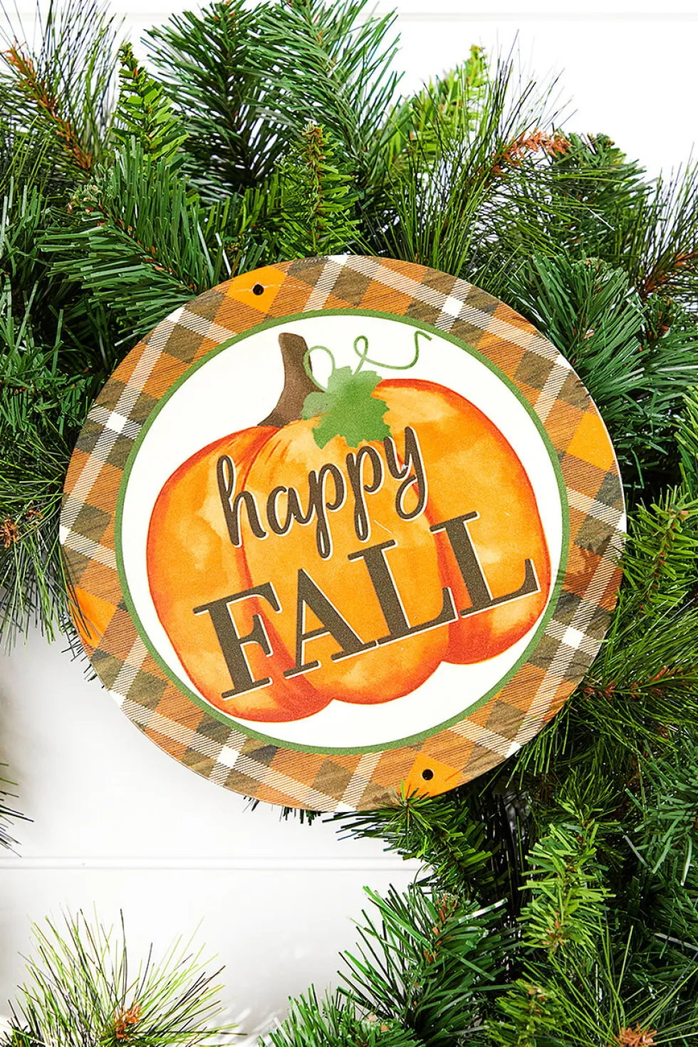 8" Metal Happy Fall/Pumpkin
