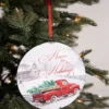6.6” Metal Holiday Winter Scene Ornament
