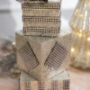 10” Metallic Platinum Gatsby Package Stack Ornament