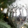 7" Metallic Ridged Iced Kismet Finial Ornament - Silver