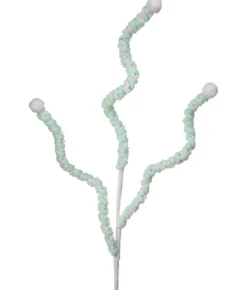 25” Mini Cottonball Peppermint Christmas Spray - Green/White