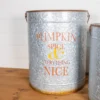 20” Nesting Galvanized Metal Pumpkin Spice Buckets - Set of 2