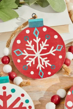 5” Nordic Pattern Wood Ornament