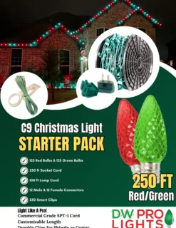 250' Outdoor Christmas Lighting Kit - Red/Green