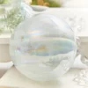 5" Pale Blue Iridescent Glass Ball Ornament