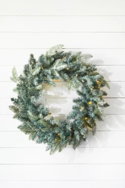 22" Park Hill Frosted Blue Spruce LED Wreath