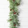 45" PE Fir Pine with Pinecones Garland