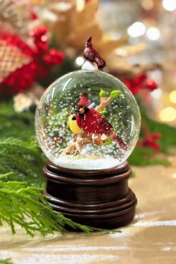 8" Penguin or Cardinal Snow Globe