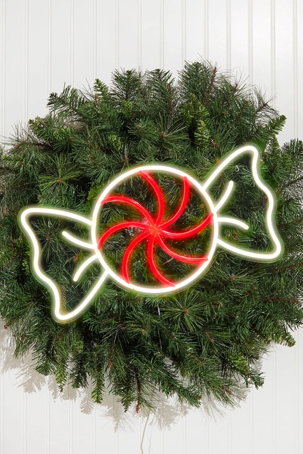 10.6" Peppermint Round Candy Lit Neon Sign