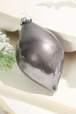 4" - 6" Pewter Glass Finial and Ball Ornaments