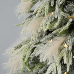 7.5' Pine and Pampas Artificial Christmas Tree with 550 Warm White LED Lights