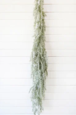 6' Pine Weeping Garland with Frost
