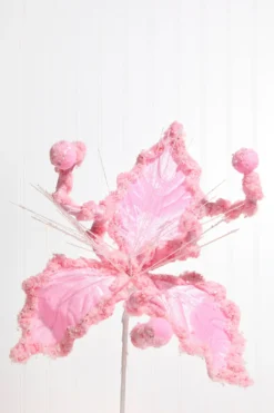 10" Pink Holly Stem