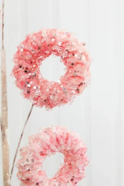 27" Pink Iced Candy Donut Spray