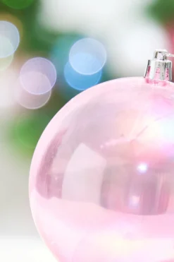 4" Pink Iridescent Ball Ornament