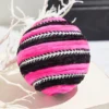 5" Pink Velvet Stripe Ball Ornament