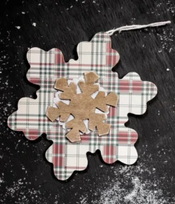 Plaid Snowflakes Christmas Ornaments