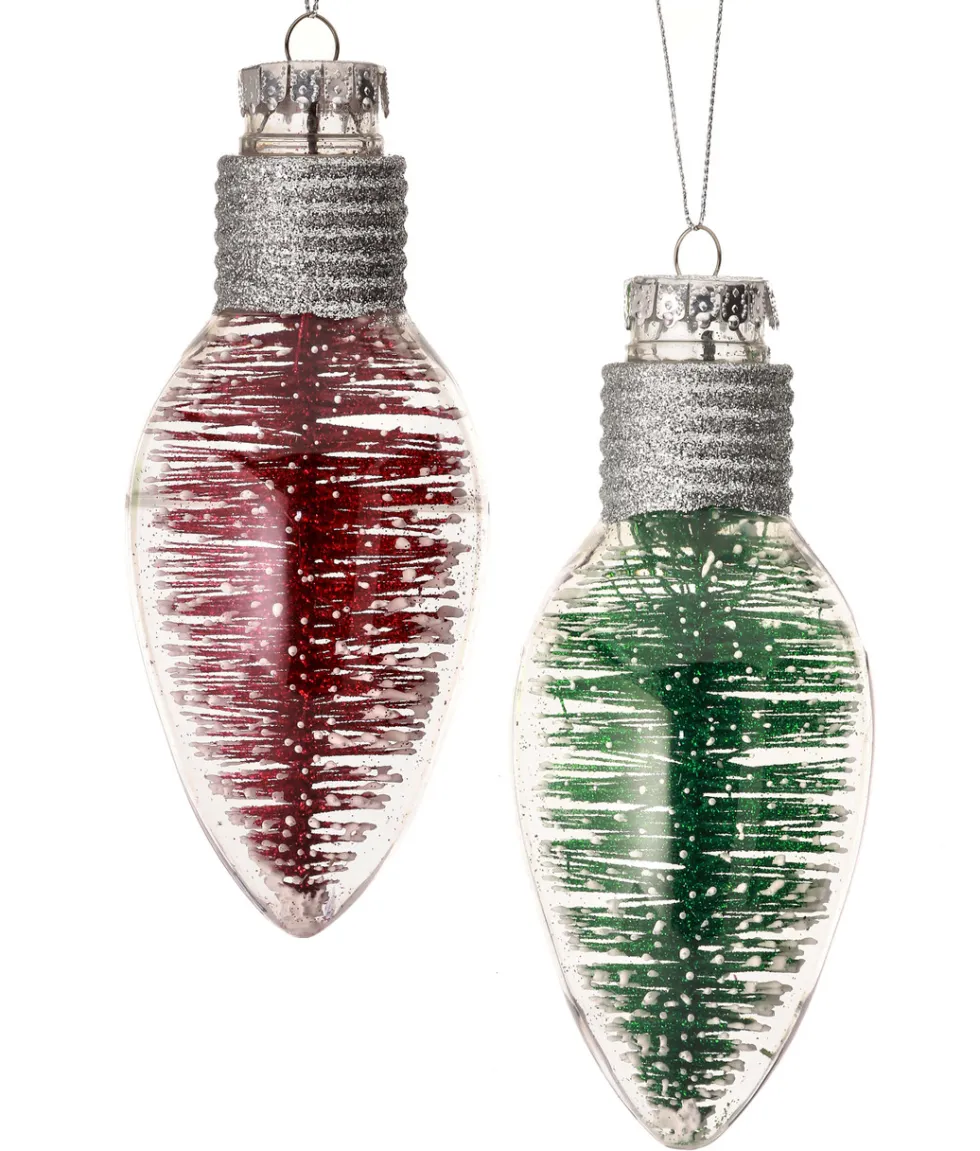 6.5"Plastic Clear Retro Light Bulb Ornament
