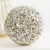 4.5" Platinum Glamour Sequin Ball Ornament