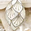 4" - 6" Platinum & Gold Glitter Glass Ornament