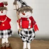 25” Plush Snowman Figurine with Buffalo Check Pants