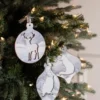 3” Plywood Silver Silhouette Animal Ornament