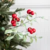 20” Pod Leaf Frosted Christmas Spray