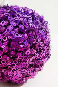 4.5" Purple Glamour Sequin Ball Ornament