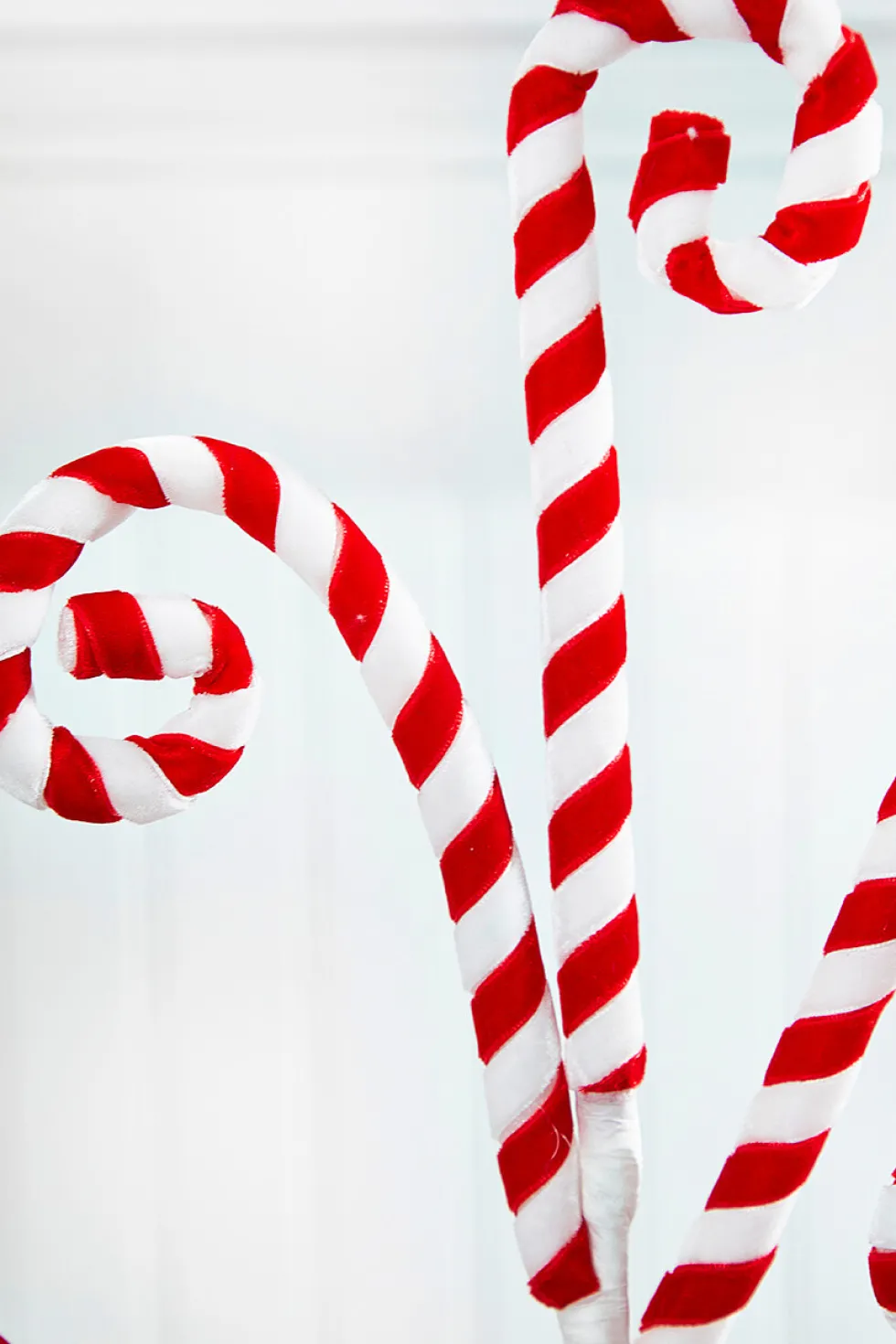 24" Red and White Peppermint Swirl Spray