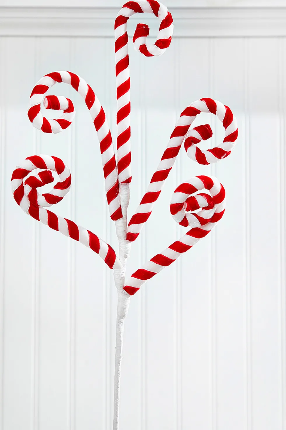 24" Red and White Peppermint Swirl Spray