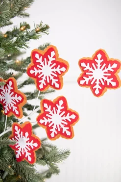 24” Red and White Snowflake Stem