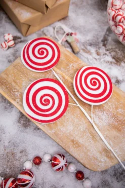 20” Red and White Swirl Candy Stem
