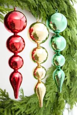 19.5" Red Glass Finial Ornament