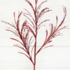 34" Red Glitter Pampas Grass Spray