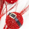 26" Red Glitter Santa Belt Spray