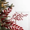 29” Red Glitter Smilax Berry Spray