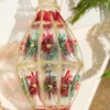 4"-6" Red/Green Faceted Glass Ball/Finial Ornament